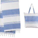 ΣΕΤ ΤΣΑΝΤΑ ΠΑΡΑΛΙΑΣ & ΠΕΤΣΕΤΑ ΒΑΜΒΑΚΕΡΗ FOUTA ΣΙΕΛ ΡΙΓΕ 90X180cm 40X40cm