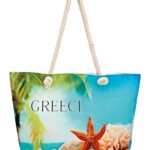 ΤΣΑΝΤΑ ΘΑΛΑΣΣΗΣ ΑΔΙΑΒΡΟΧΗ ΑΣΤΕΡΙΑΣ & ΚΟΡΑΛΛΙΑ 2 ΟΨΕΩΝ ''GREECE'' 58x38x16 cm