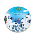 ΜΑΓΝΗΤΑΚΙ ΣΤΡΟΓΓΥΛΟ ΠΛΑΚΟΣΤΡΩΤΗ ΑΥΛΗ ''GREECE'' Φ7cm