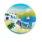 ΜΑΓΝΗΤΑΚΙ ΣΤΡΟΓΓΥΛΟ ΗΛΙΟΒΑΣΙΛΕΜΑ ''GREECE'' Φ7cm