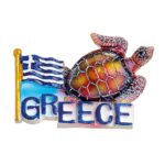 ΜΑΓΝΗΤΑΚΙ ΧΕΛΩΝΑΚΙ ΕΛΛΗΝΙΚΗ ΣΗΜΑΙΑ ''GREECE'' 8x5.5cm