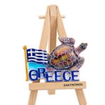 ΜΑΓΝΗΤΑΚΙ ΣΕ ΚΑΒΑΛΕΤΟ ΧΕΛΩΝΑΚΙ ΕΛΛΗΝΙΚΗ ΣΗΜΑΙΑ ''GREECE'' 12cm