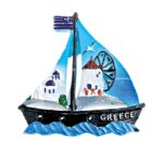 ΜΑΓΝΗΤΑΚΙ ΚΑΡΑΒΙ ΑΝΕΜΟΜΥΛΟΣ ''GREECE''  6x7cm