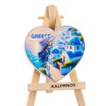 ΜΑΓΝΗΤΑΚΙ ΣΕ ΚΑΒΑΛΕΤΟ ΚΑΡΔΙΑ ΜΕ ΝΗΣΙ ''GREECE'' 12cm