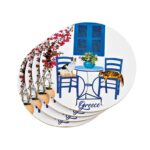 ΣΟΥΒΕΡ ΣΤΡΟΓΓΥΛΑ ΜΕ ΦΕΛΛΟ ΣΕΤ 4 ΤΕΜΑΧΙΩΝ ΓΑΤΕΣ ''GREECE'' Φ10cm