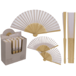 Βεντάλια Shine White, 21 cm, μπαμπού, 24/display