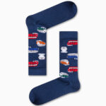 Κάλτσα Unisex με Σχέδιο Dark Blue Old Βuses