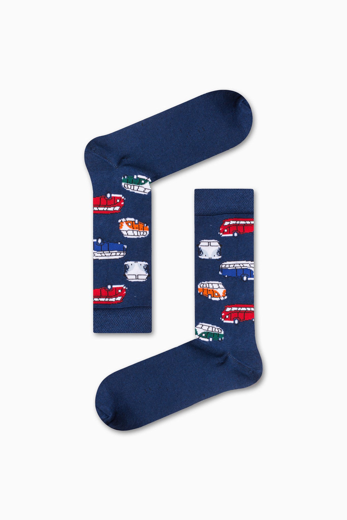 0-29 Κάλτσα Unisex με Σχέδιο Dark Blue Old Βuses - Image 1