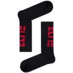 Κάλτσα Unisex με Σχέδιο Black Red EL172