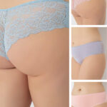 Γυναικείο Δαντελένιο Plus Size Brazil Κιλοτάκι - 4 Τεμαχίων
