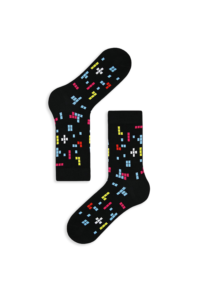 1-black-tetris Κάλτσα Unisex με Σχέδιο Black Tetris - Image 1