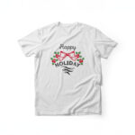 T-Shirt “Happy Holiday”, 100% Βαμβάκι, Μεγέθη: S-M-L-XL