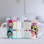 Χρωματιστή κούπα με Powerpuff Girls OEM και Πίνακα πολλαπλασιασμού