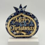 ΕΠΙΤΡΑΠΕΖΙΟ ΓΟΥΡΙ ΞΥΛΙΝΟ ΡΟΔΙ ΜΕ PLEXIGLASS MERRY CHRISTMAS & ΜΠΛΕ ΑΣΤΕΡΑΚΙΑ 7.5x10.5cm