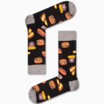 Καλτσα Unisex με Σχέδιο Black Grey Fast Food