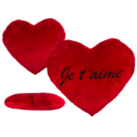 XXL-Κόκκινη βελούδινη καρδιά, JE T'AIME, γ α. 60 εκ