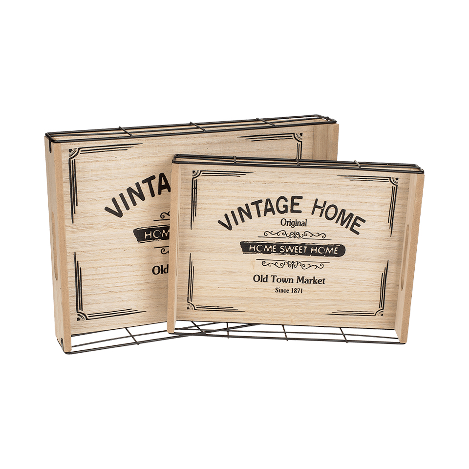 4029811442287 Δίσκος Vintage Home Σετ 2 τμχ 34 x 24,5 & 28 x 20,5 εκ - Image 1