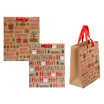 Χάρτινη σακούλα Δώρων Ho Ho Ho,  26x10x32εκ