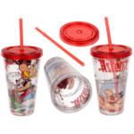 Ποτήρι με καλαμάκι, Asterix, 500 ml
