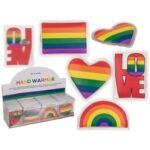 Θερμοφόρα χεριών με τη σημαία του Pride, 9 εκ, 4 τεμάχια