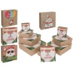 Χριστουγεννιάτικα κουτιά δώρου σχέδιο  joyful season 22,5 x 22,5 x 8 εκ σετ 8 τεμ