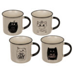 New Bone China κούπα, αστείο γατάκι, 250 ml, 9 x 8,5 cm, 4 ass