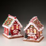 ΧΡΙΣΤΟΥΓΕΝΝΙΑΤΙΚΟ ΣΠΙΤΙ GINGERBREAD ΜΕ ΦΩΣ ΣΕ 2 ΣΧΕΔΙΑ 13x14x17cm