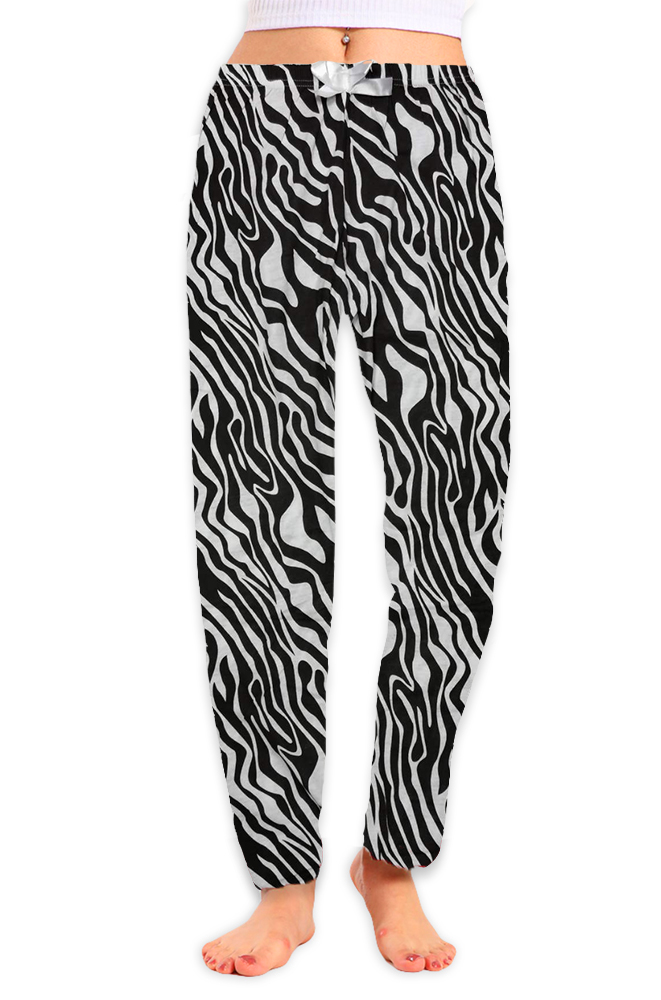 black-and-white Γυναικείο Βαμβακερό Παντελόνι Πυτζάμα Black and White - Image 1