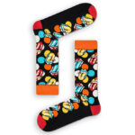 Κάλτσα Unisex με Σχέδιο Black Colorful Tongues