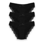 2/4 Βαμβακερό Κιλοτάκι Black Με Δαντέλα