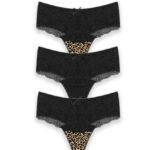 Γυναικείο Δαντελένιο String Κιλοτάκι Leopard - 3 Τεμαχίων