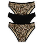 Γυναικείο Βαμβακερό Μπικίνι Κιλοτάκι Leopard Print - 3 Τεμαχίων