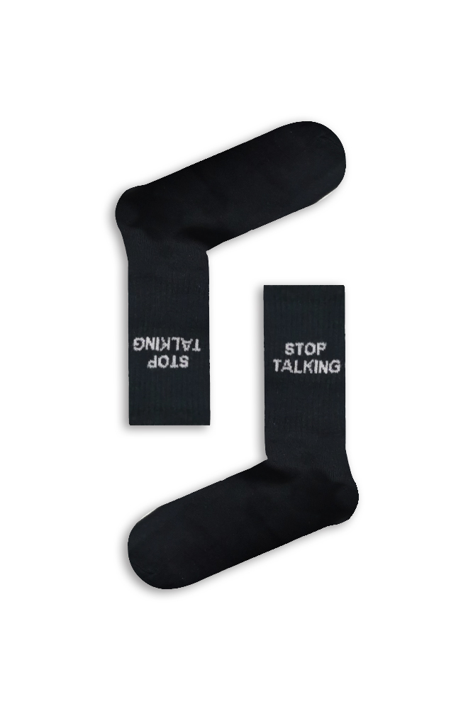 stop-talking Κάλτσα Unisex με Σχέδιο Stop Talking - Image 1