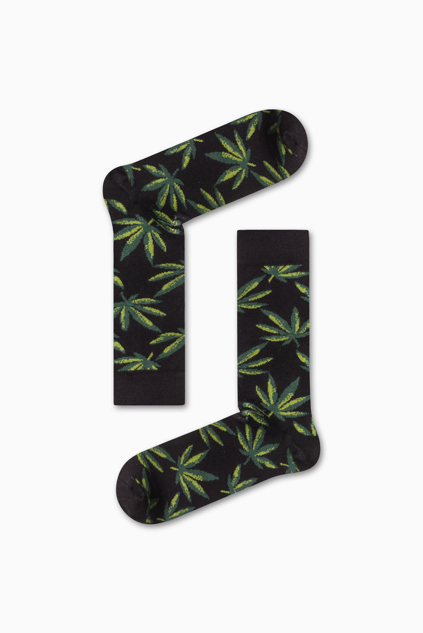0-11 Κάλτσα Unisex με Σχέδιο Black Cannabis - Image 1