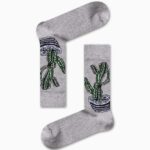 Κάλτσα Unisex με Σχέδιο Big Grey Cactus