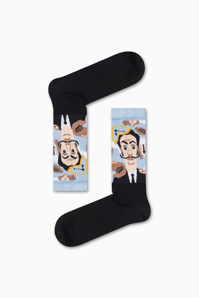 0-157-2 Κάλτσα Unisex με Σχέδιο Black Salvador Dali - Image 1
