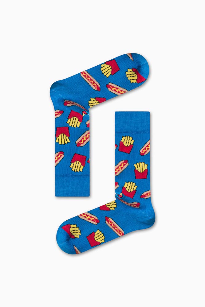 0-166-1 Κάλτσα Unisex με Σχέδιο Blue Fast Food - Image 1