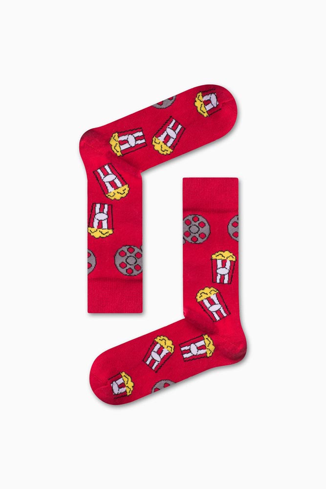 0-167-2 Κάλτσα Unisex με Σχέδιο Red Pop Corn - Image 1