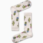Κάλτσα Unisex με Σχέδιο White Cactus
