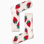 Κάλτσα Unisex με Σχέδιο White Strawberries