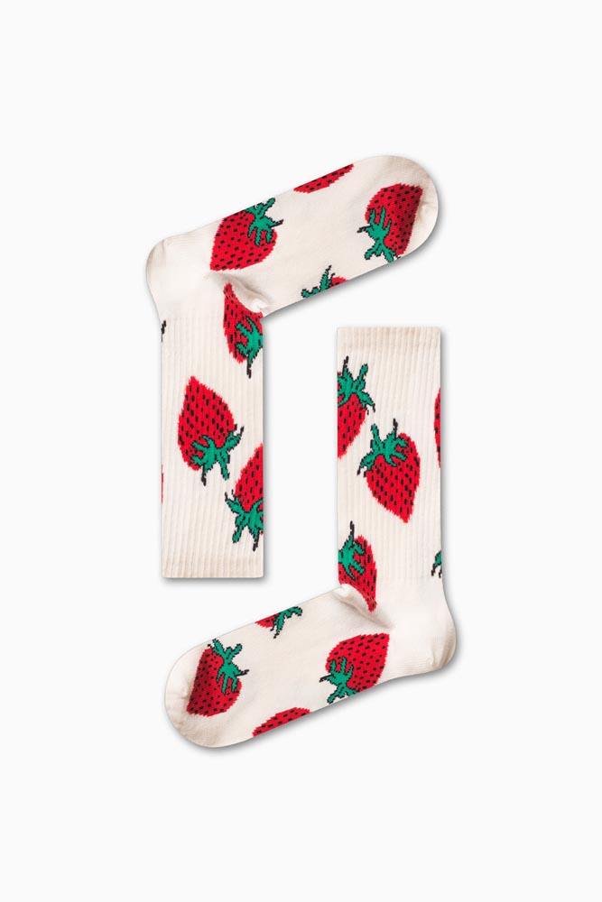 0-23-1 Κάλτσα Unisex με Σχέδιο White Strawberries - Image 1