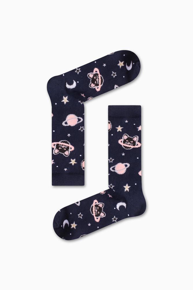 0-55-1 Κάλτσα Unisex με Σχέδιο Dark Blue Space - Image 1