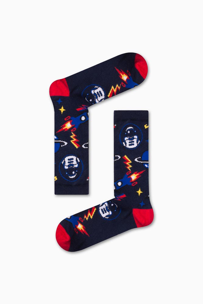 101-2 Καλτσα Unisex με Σχέδιο Dark Blue Space - Image 1
