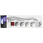 Πολύπριζο 4θέσεων + 2usb + 1type C με Κουμπί 1,5m (3x1.5mm2) Homie 322098