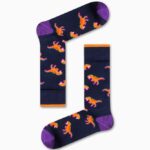 Καλτσα Unisex με Σχέδιο Orange Dinosaur