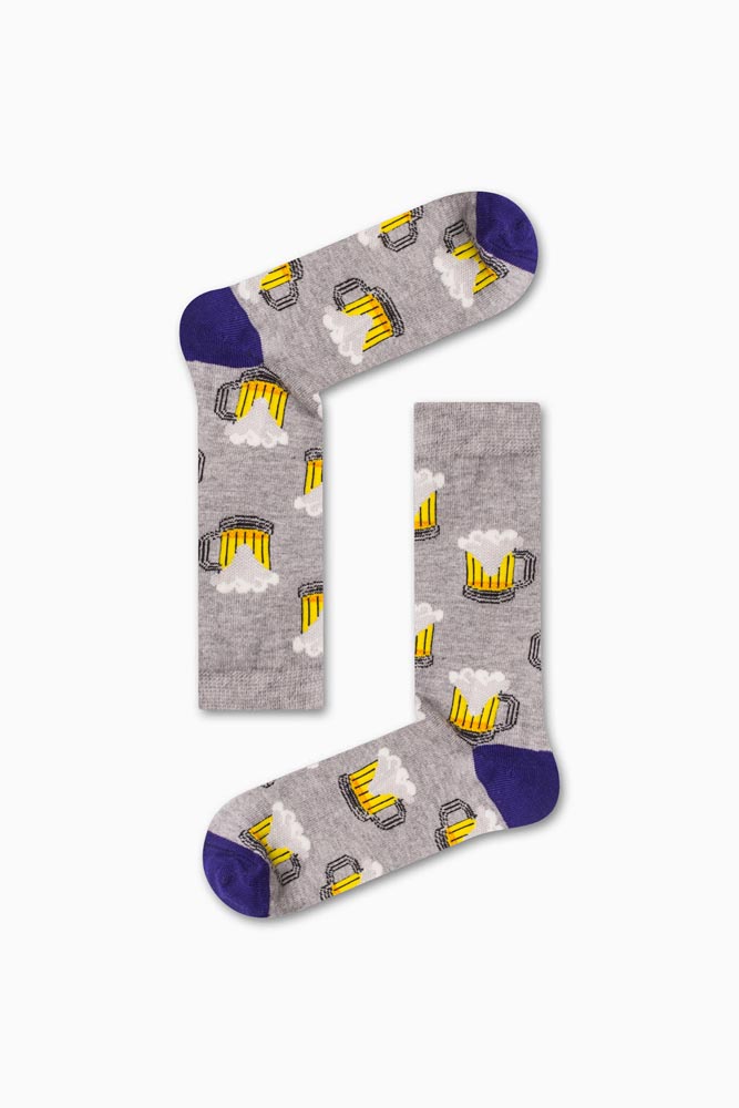 14-1 Καλτσα Unisex με Σχέδιο Grey Beer - Image 1