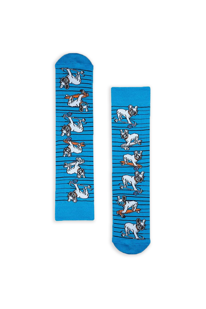 1dog-skate Κάλτσα Unisex με Σχέδιο Skateboarding Dog - Image 1