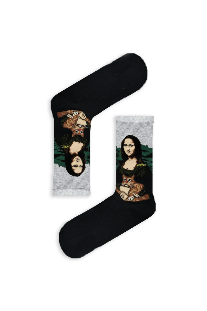 1monalisa Κάλτσα Unisex με Σχέδιο Different Mona - Image 1