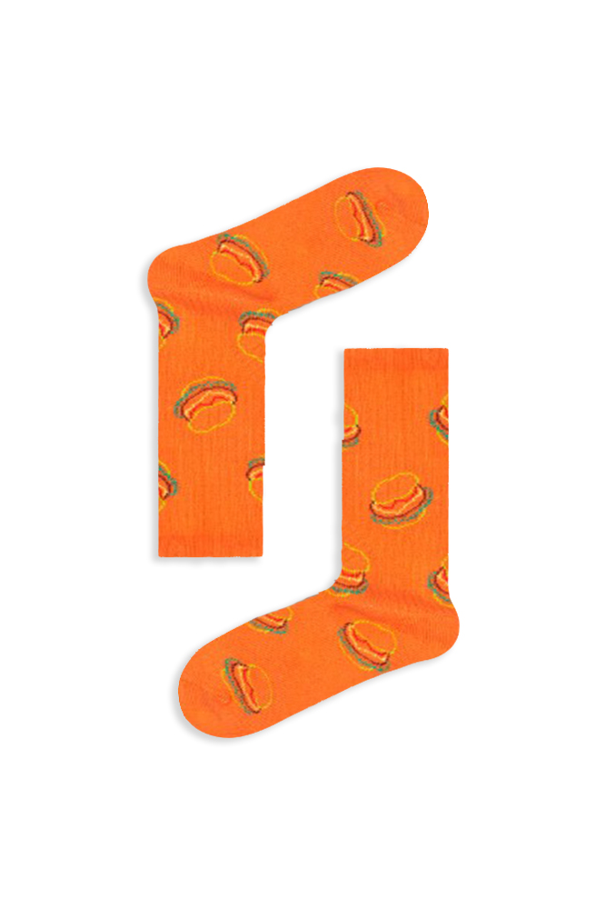 1orange-burger Κάλτσα Unisex με Σχέδιο Orange Burgers - Image 1