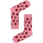 Κάλτσα Unisex με Σχέδιο Strawberry red